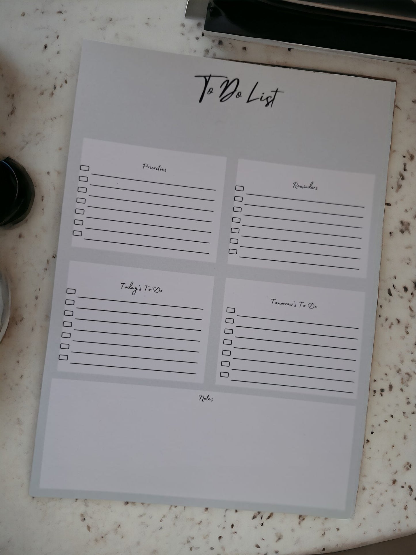 A5 To Do List - Grey