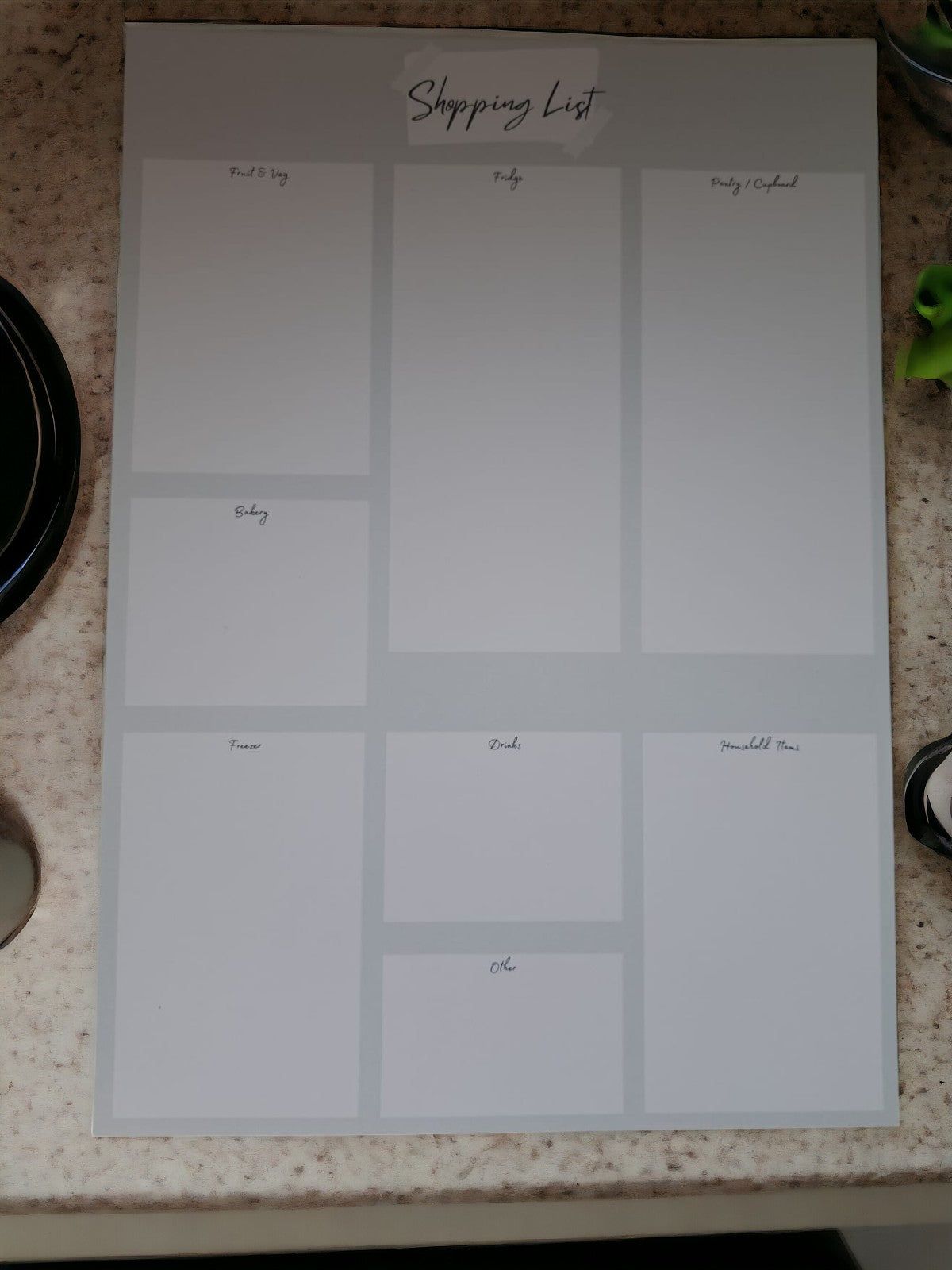 A4 Shopping List Pad - Grey