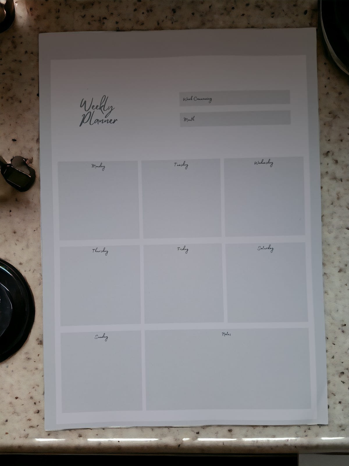 A4 Weekly Planner - Grey